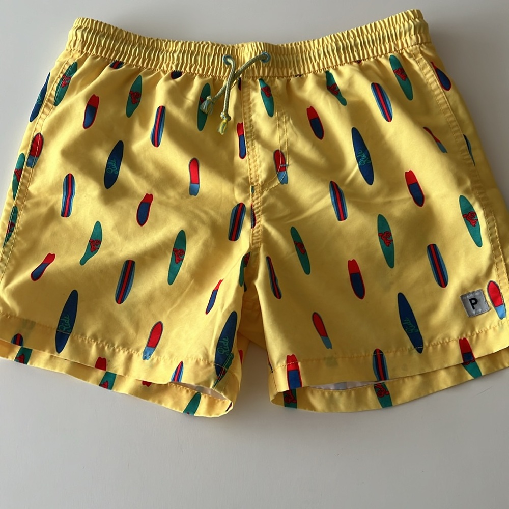Polarn O. Pyret Boys Yellow Surfboard Swim Shorts Trunks Size 10-12 Y 146/152cm